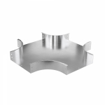 Ответвитель Х-образный 100х400, 1,5 мм, AISI 304 в комплекте с крепежными элементами и соединительными пластинами, необходимыми длямонтажа