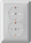 Розетка 2гн с З/К шторки с/у хром в сборе 16А W59 Schneider Electric