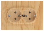 Розетка Intro Accent 6-205-11 2X2P+E Schuko, 16А-250В, IP20, СУ, AL/CU, сосна
