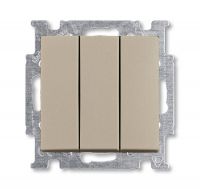 Выкл 3-клавиш. мех-м с накладкой 16А 220-250В с/у шампань матовый IP20 ABB Basic 55