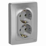 Розетка 2гн с З/К с/у алюминий 16А Blanca Systeme Electric