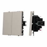 Механизм выключателя двухклавишный непроходной SWT-NOBE-MK02-SFPL-CA (230V, 10A) (Arlight, Кашемир) Механизм выключателя двухклавишный непроходной SWT-NOBE-MK02-SFPL-CA (230V, 10A) (Arlight, Кашемир)