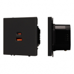 ARL NOBE USB Розетка тип A+C софт-тач черный оникс SCT-MUAC-SFPL-FC-BK (65W, QC3) (Arlight, -) ARL NOBE USB Розетка тип A+C софт-тач черный оникс SCT-MUAC-SFPL-FC-BK (65W, QC3) (Arlight, -)