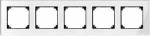 Рамка 5-пост. цвет белый прозрачная глянцевый, стекло горизонт. и вертик., IP20 MERTEN SE