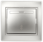 Переключатель Intro Plano 1-103-03 одноклавишный 10А-250В, IP20, СУ, алюминий