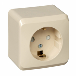 Розетка 1гн с З/К шторки о/у крем 16А IP20 Этюд Schneider Electric