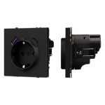 ARL NOBE Розетка зк со шторками с USB тип А+С софт-тач черный оникс SCT-MUAC-SFPL-BK (250V, 16A) (Arlight, -) ARL NOBE Розетка зк со шторками с USB тип А+С софт-тач черный оникс SCT-MUAC-SFPL-BK (250V, 16A) (Arlight, -)