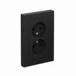 Розетка 2гн без З/К с/у карбон в сборе 16А AtlasDesign Systeme Electric (1/6)