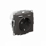 Розетка 1гн c З/К+2хUSB typeА+ typeС с/у базальт механизм 16А AtlasDesign Systeme Electric(1)
