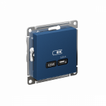 Розетка 1гн USB C с/у аквамарин механизм высокоскор.заряд. QC PD AtlasDesign Systeme Electric