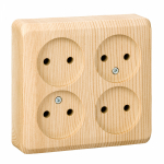 Розетка 4гн без З/К о/у сосна 16А IP20 Этюд Schneider Electric