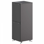 Шкаф напольный разобранный 19   IT-CQE-N 42U 600x800мм, крыша с вырубкой, сплошная металл и сплошная металл, двойные боковые панели, черный RAL9005