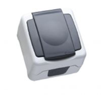 Розетка 1гн с З/К с крыш. о/у серый 16А IP44 Nemliyer plus Makel (1/12/120)