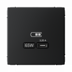 Розетка 1гн USB C с/у карбон механизм высокоскор.заряд. QC PD ArtGallery Systeme Electric (1/8/16)