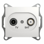Розетка 2гн ТВ+спутник TV+SAT проходная с/у белый механизм Glossa Schneider Electric  (1/10)