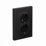 Розетка 2гн с З/К шторки с/у карбон в сборе 16А AtlasDesign Systeme Electric (6)