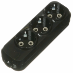 Колодка К3-3100 с/з 3 розетки 16А 250В черная PLEXUP