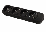Колодка К4-3100 с/з 4 розетки 16А 250В черная PLEXUP
