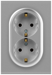 Розетка ЭРА Arktik 16-2105-03 двойная с заземлением 2X2P+E Schuko со шторками 16А-250В алюминий