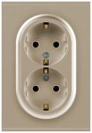 Розетка ЭРА Arktik 16-2105-04 двойная с заземлением 2X2P+E Schuko со шторками 16А-250В шампань
