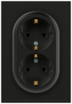Розетка ЭРА Arktik 16-2105-05 двойная с заземлением 2X2P+E Schuko со шторками 16А-250В антрацит