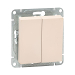 Механизм выключателя, двухклавишный, кнопочный, кремовый Эпика EKF