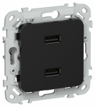 FLITE Роз. USB AA 2,1А РЮ-2-ФлЧ чер. IEK FLITE Роз. USB AA 2,1А РЮ-2-ФлЧ чер. IEK