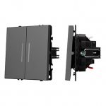 ARL NOBE Выключатель 2 кл подсветка софт-тач серый базальт SWT-MK02-SFPL-L-GR (250V, 10A) (Arlight, -) ARL NOBE Выключатель 2 кл подсветка софт-тач серый базальт SWT-MK02-SFPL-L-GR (250V, 10A) (Arlight, -)