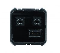 Мех-м с накладкой USB/Джек (Jack) для настен. кабель-канала пластик белый IP20 ABB Olas/Tacto/Sky (механизмы)