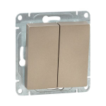 Механизм выключателя, двухклавишный, перекрёстный, шампань Эпика EKF Механизм выключателя, двухклавишный, перекрёстный, шампань Эпика EKF