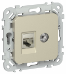 FLITE Роз. 2-я RJ45/TV кат.5Е STP РКТВ5е-2-1-ФлШ шам. IEK