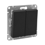 Механизм выключателя, двухклавишный, кнопочный, чёрный Эпика EKF