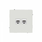 Компьютерная розетка RJ-45 без шторки, кат.6А двойная, KANT, белый песок Компьютерная розетка RJ-45 без шторки, кат.6А двойная, KANT, белый песок