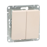 Механизм выключателя, двухклавишный, проходной, кремовый Эпика EKF Механизм выключателя, двухклавишный, проходной, кремовый Эпика EKF