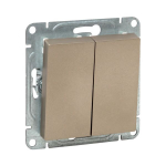 Механизм выключателя, двухклавишный, проходной, шампань Эпика EKF Механизм выключателя, двухклавишный, проходной, шампань Эпика EKF