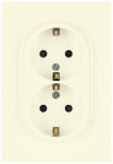 Розетка ЭРА Galaxy 15-2104-02 с заземлением двойная 2X2P+E Schuko 16А-250В IP20 слоновая кость