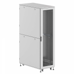 Шкаф напольный разобранный 19   IT-CQE-N 42U 800x1200мм, крыша с вырубкой, дверь перф. и двойная перф., двойные боковые панели, серый RAL7035