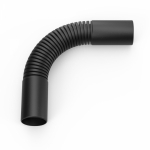 Поворот гибкий гофрированный чёрный d32 мм (5шт/150шт уп/кор) Промрукав