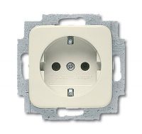 Розетка ABB Busch Duro 1-мест. механизм с накладкой с З/К скр. уст-ки16А 220-250В IP20 крем.-белый