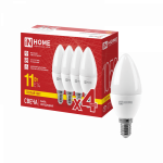 Лампа светодиодная LED-СВЕЧА-VC 4PACK 11Вт 230В Е14 3000К 1050Лм (4шт./упак) IN HOME