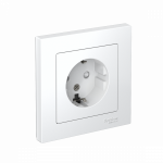 Розетка 1гн с З/К шторки с/у белый в сборе 16А AtlasDesign Systeme Electric