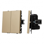 ARL NOBE Выключатель перекрёстный 2 кл софт-тач золотой песок SWT-MKX2-SFPL-GD (250V, 10A) (Arlight, -) ARL NOBE Выключатель перекрёстный 2 кл софт-тач золотой песок SWT-MKX2-SFPL-GD (250V, 10A) (Arlight, -)
