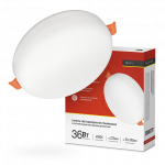 Панель светодиод круглая RLP-FL 36Вт 4000К 2520Лм 225мм безрамочная с рег. монтаж. 50-210мм белая IN HOME Панель светодиод круглая RLP-FL 36Вт 4000К 2520Лм 225мм безрамочная с рег. монтаж. 50-210мм белая IN HOME