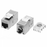 Модуль Кейстоун (Keystone) RJ45 CAT5E экранированный, 180 градусов, безынструментальный монтаж (Toolless), серебристый (применим с инструментом RT) Модуль Кейстоун (Keystone) RJ45 CAT5E экранированный, 180 градусов, безынструментальный монтаж (Toolless), серебристый (применим с инструментом RT)