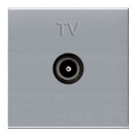 Одиночная розетка 1 выход. мех-м с накладкой tv 5-2400МГц скрыт. уст-ки в распор и винтами серебро Zenit ABB