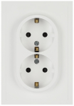 Розетка ЭРА Galaxy 15-2104-08 с заземлением двойная 2X2P+E Schuko 16А-250В IP20 белый матовый