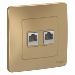 Розетка 2гн комп+комп RJ45+RJ45 с/у титан кат.5е Blanca Schneider Electric