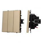 ARL NOBE Выключатель 3 кл софт-тач золотой песок SWT-MK03-SFPL-GD (250V, 10A) (Arlight, -) ARL NOBE Выключатель 3 кл софт-тач золотой песок SWT-MK03-SFPL-GD (250V, 10A) (Arlight, -)