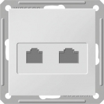 Розетка 2гн комп+комп RJ45+RJ45 с/у белый механизм кат.5е W59 Schneider Electric  (1/10)
