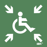 Этикетка самокл. 150х150мм "Безопасная зона МГН" IEK